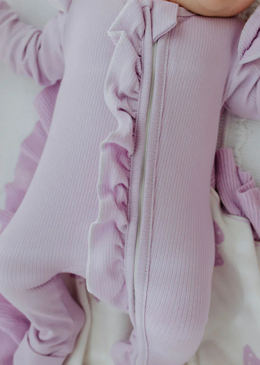 Confetti Kidz Girls All In One Lavender Ribbed Zipsuit