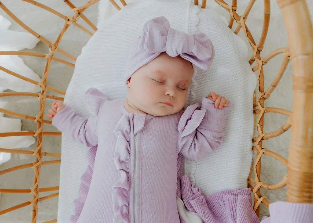Confetti Kidz Girls All In One Lavender Ribbed Zipsuit