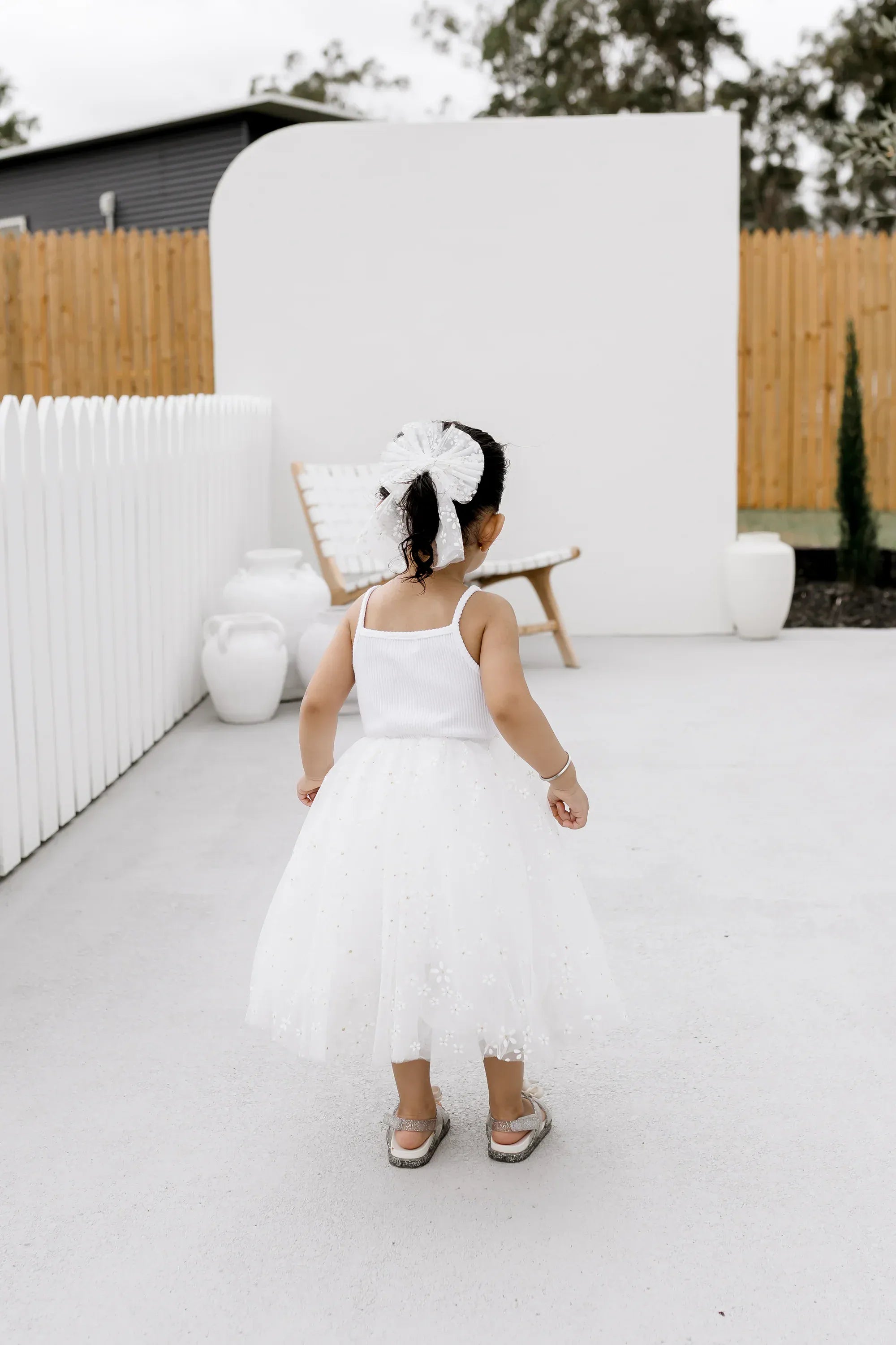 Confetti Kidz Girls Dress Ribbed Tulle Dress - Golden Daisies