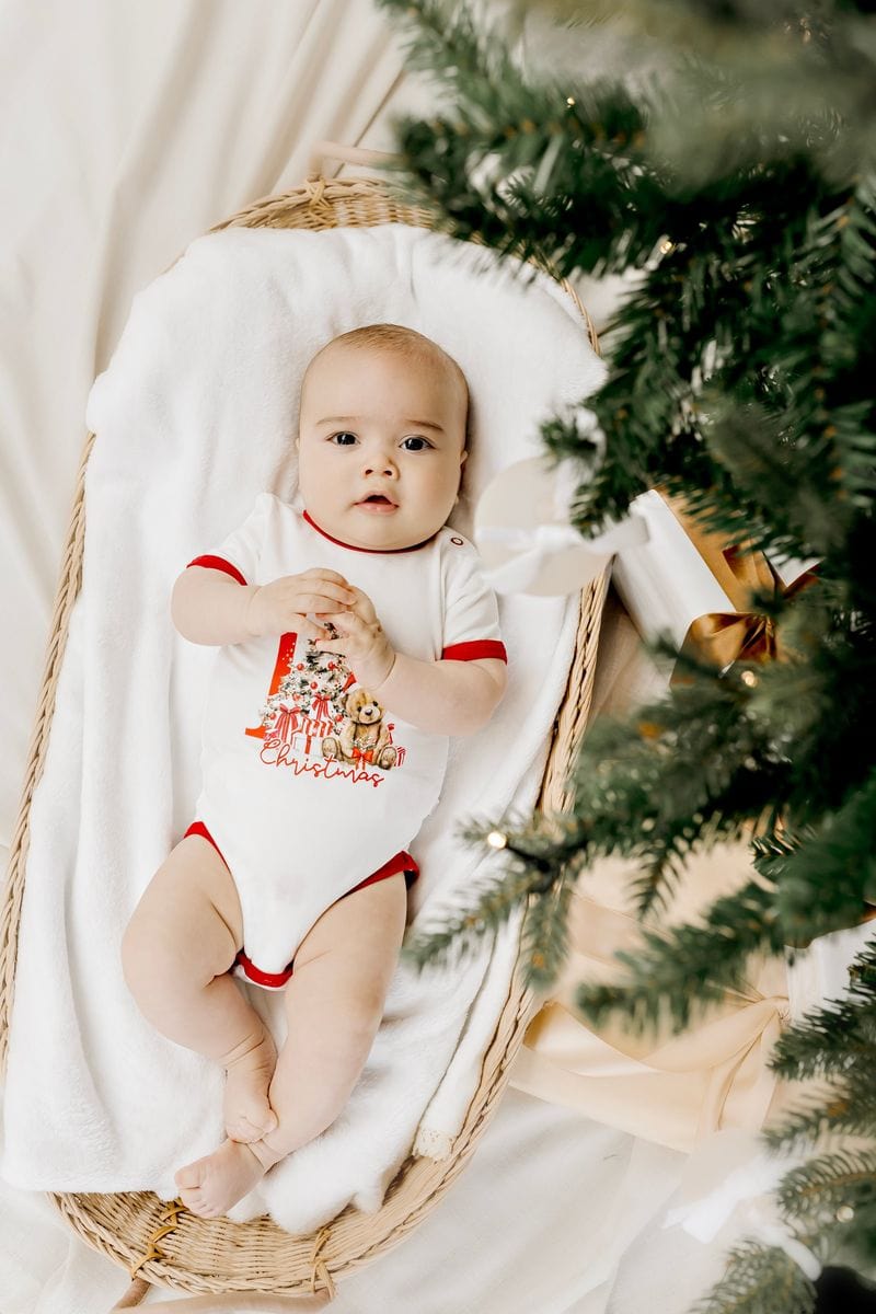 Confetti Kidz Girls Onesie My First Christmas Bamboo Bodysuit