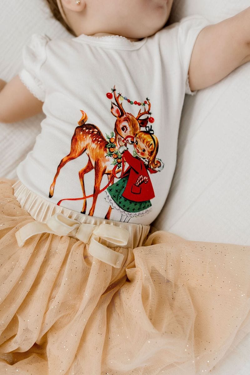 Confetti Kidz Girls Onesie Reindeer Belle Bamboo Bodysuit