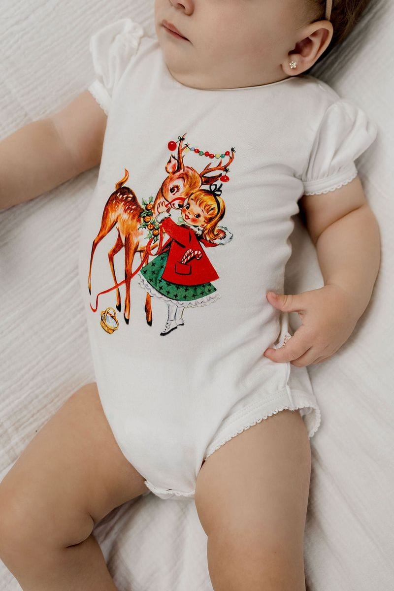Confetti Kidz Girls Onesie Reindeer Belle Bamboo Bodysuit