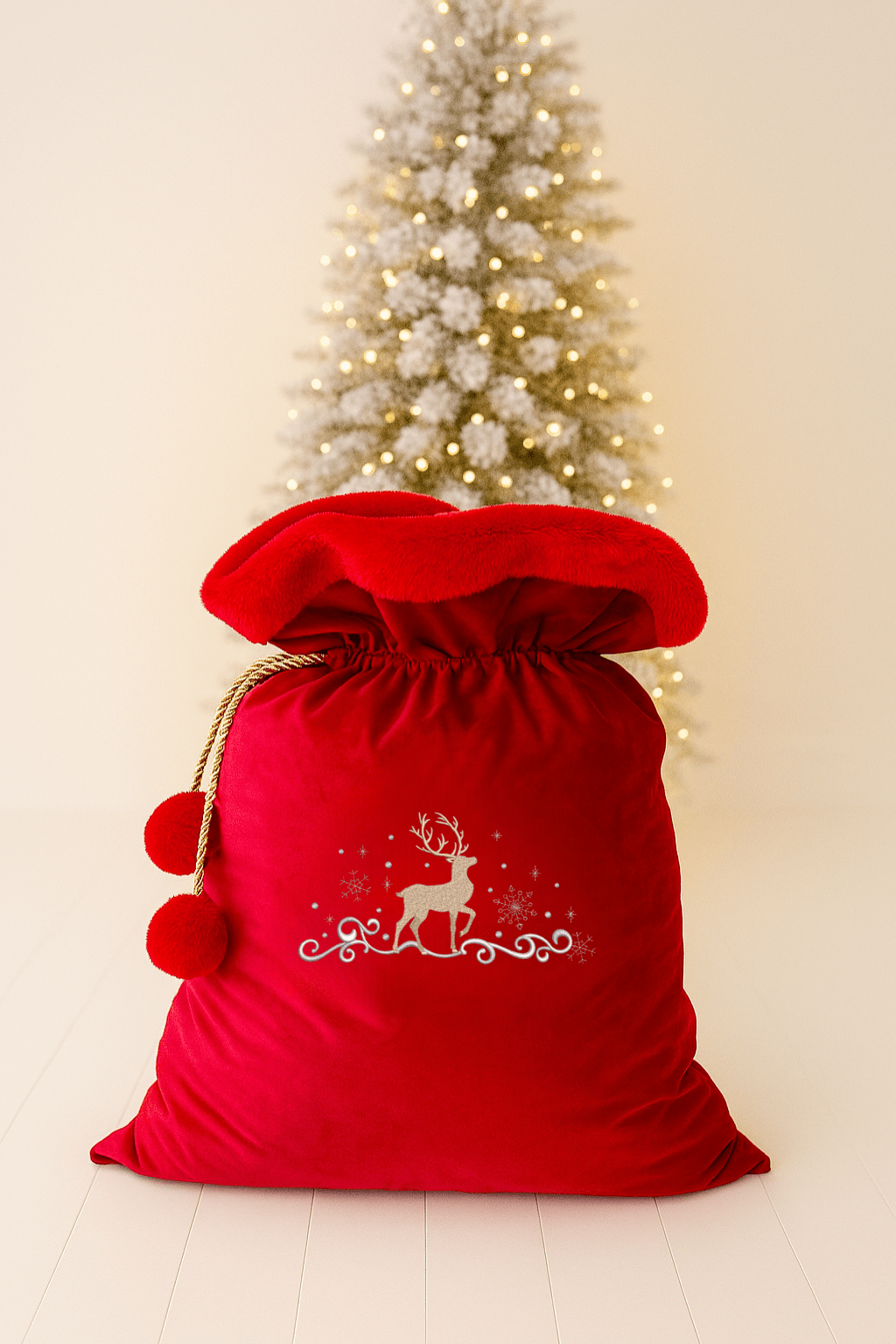 Confetti Kidz Toys Reindeer Deluxe Embroidered Santa Sacks