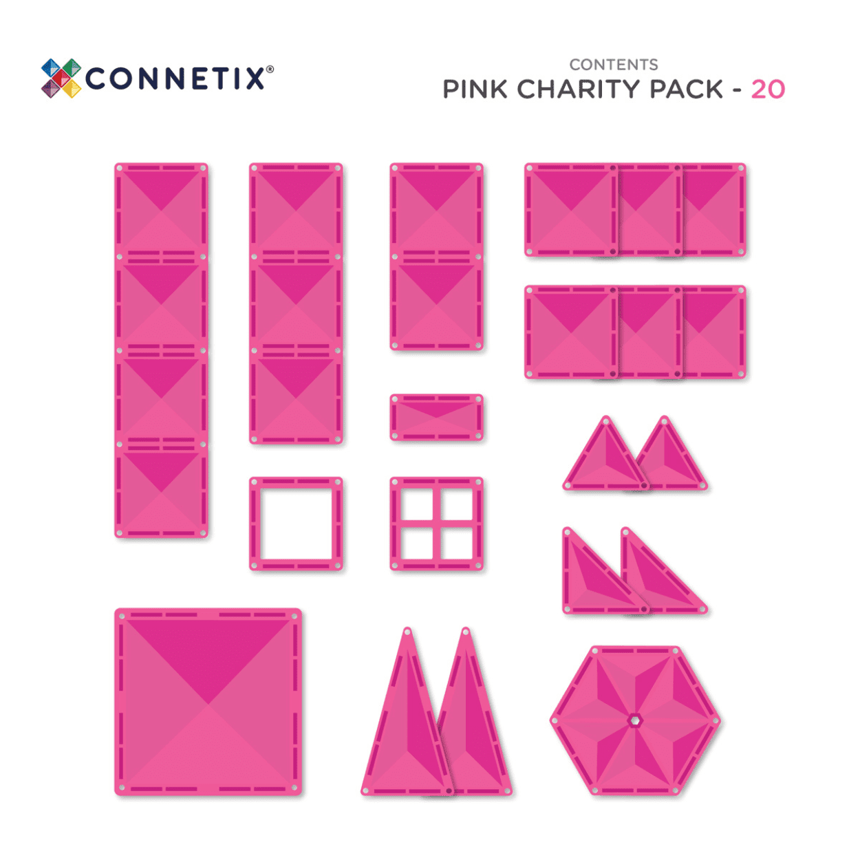 Connetix Toys Connetix - Charity Pack Pink 20 pc