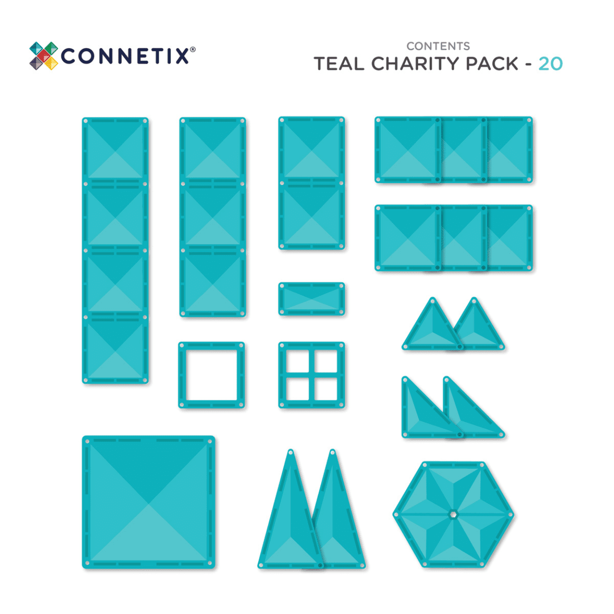 Connetix Toys Connetix - Charity Pack Teal 20 pc