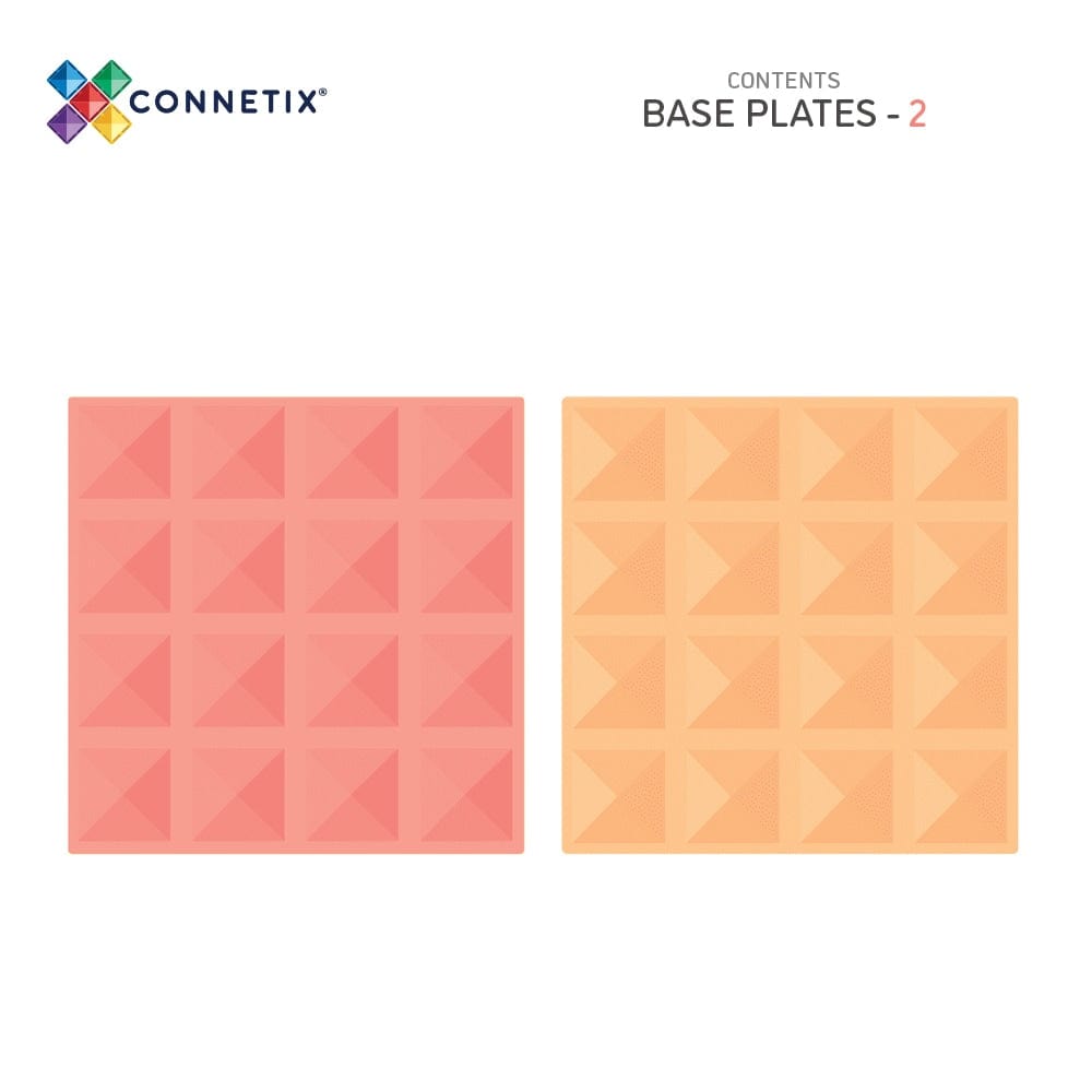 Connetix Toys Connetix - Lemon & Peach Base Plates 2PC