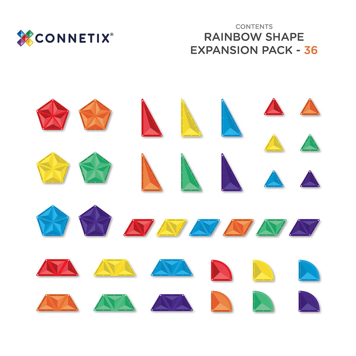Connetix Toys Connetix - Rainbow Shape Expansion Pack 36 pc