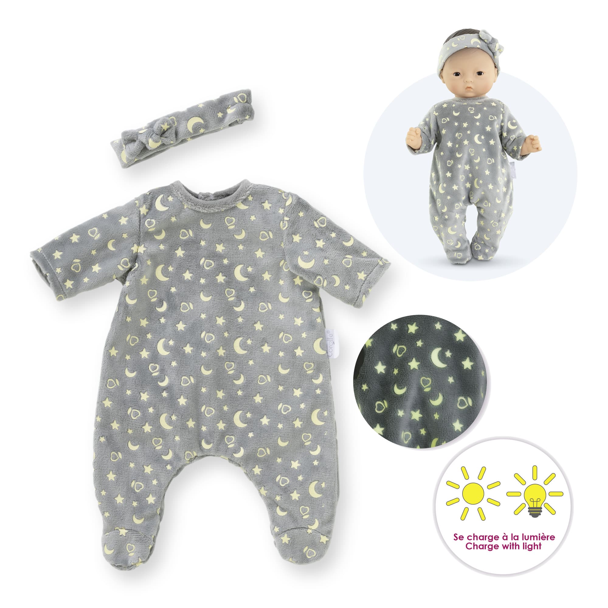Corolle Toys Corolle Glow In The Dark PJ's & Headband 30cm