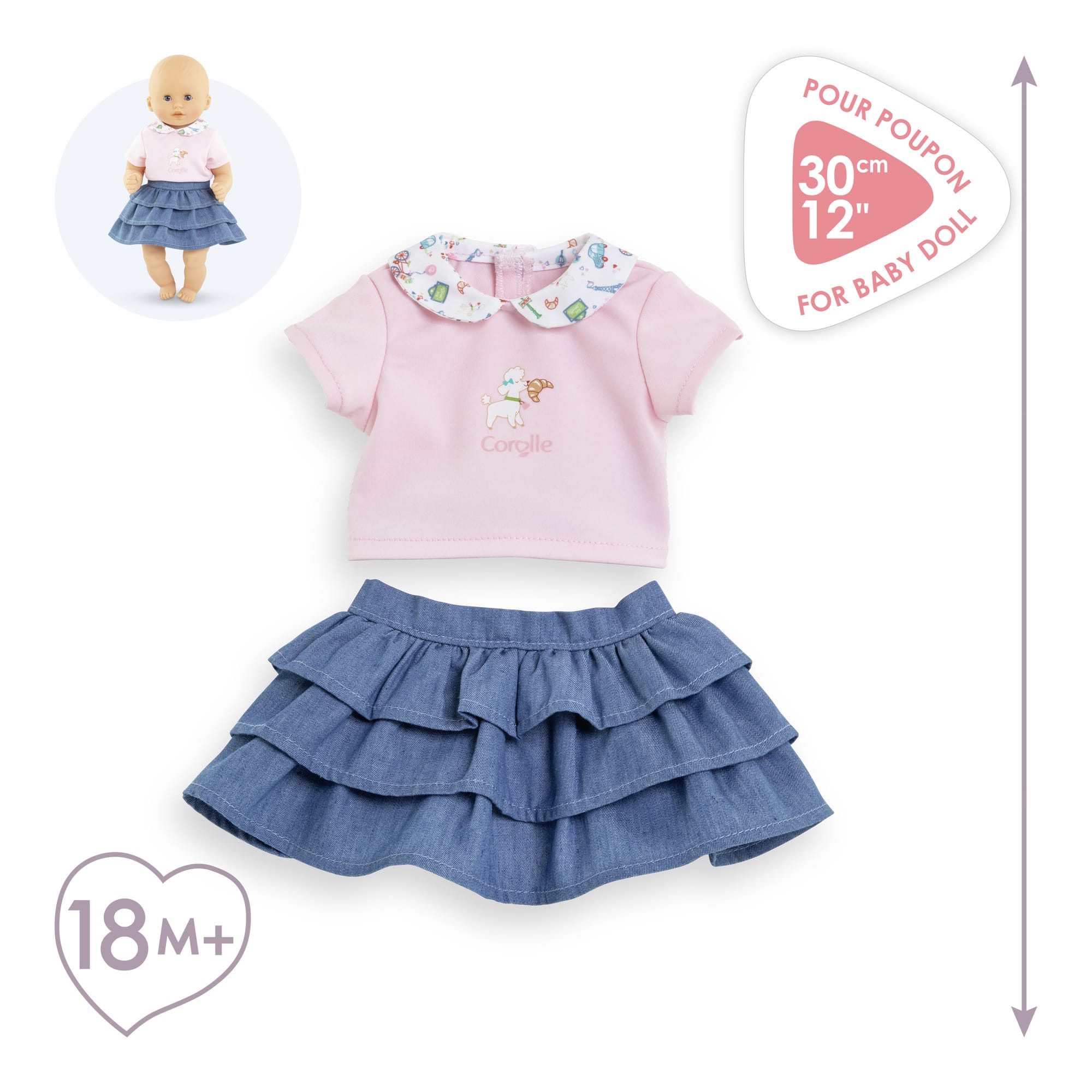 Corolle Toys Corolle Ruffle Skirt and TShirt 30cm