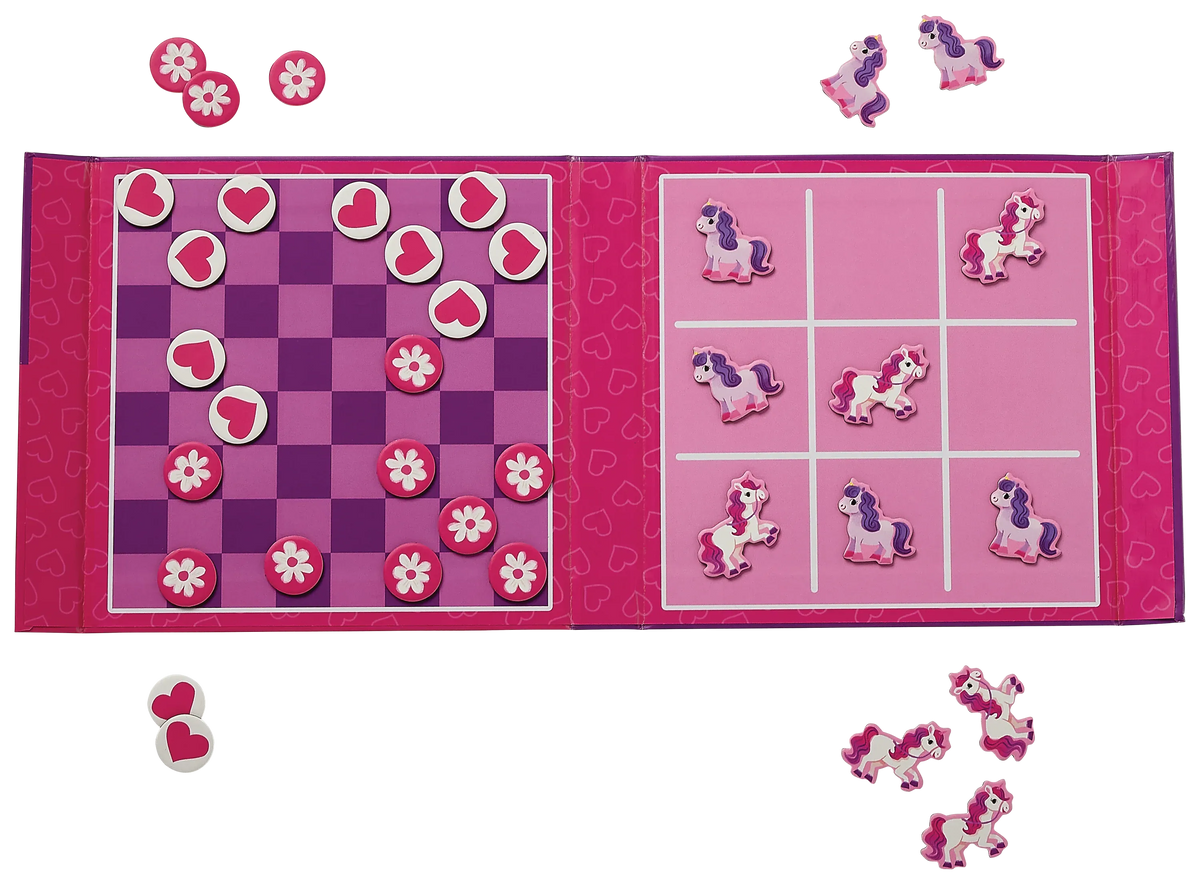 Crocodile Creek Toys Tic Tac Toe & Checkers - Unicorn