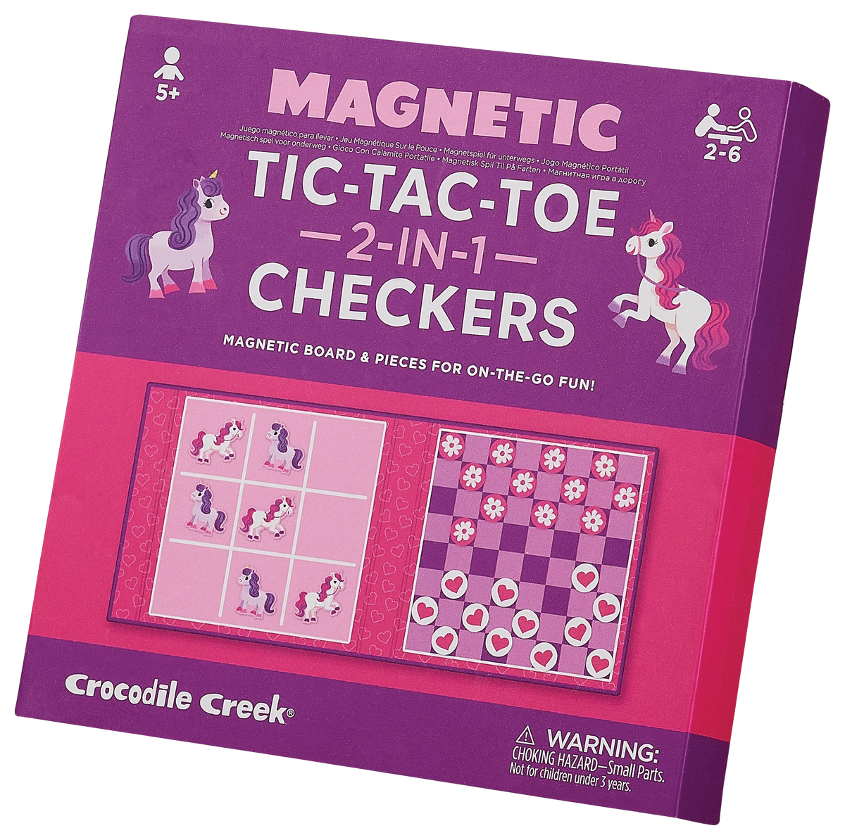 Crocodile Creek Toys Tic Tac Toe & Checkers - Unicorn