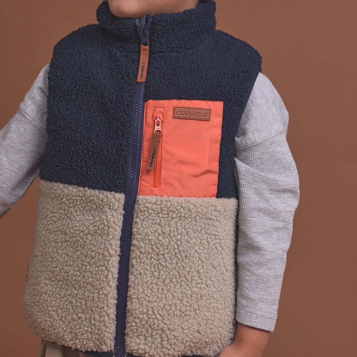 Crywolf Boys Jacket REVERSIBLE YETI VEST Ash Colourblock