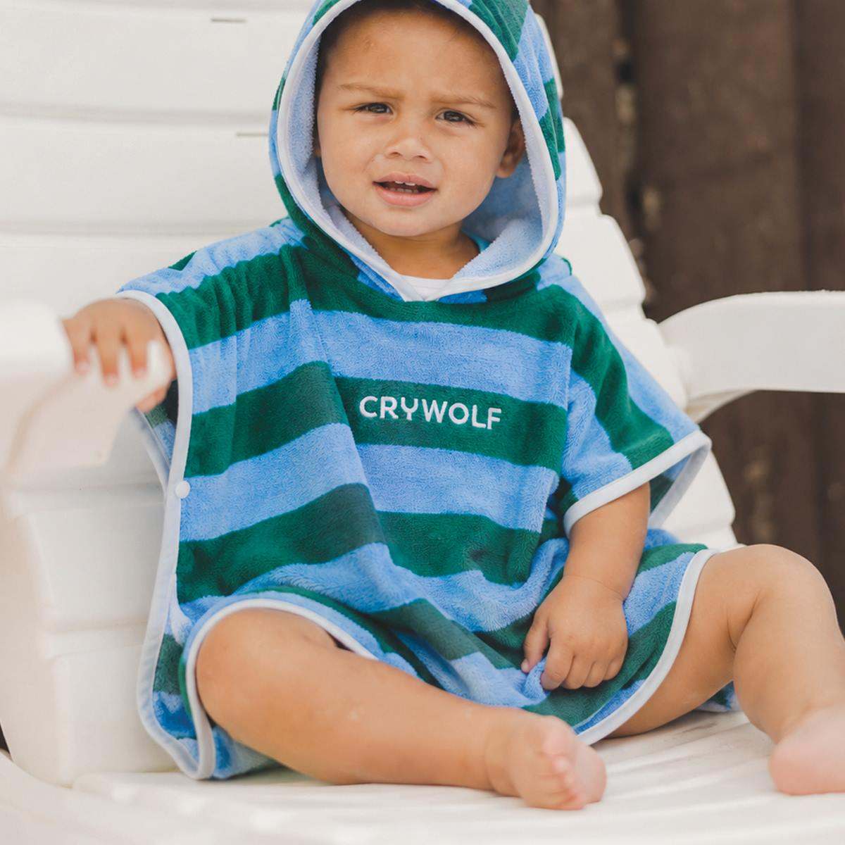 Crywolf Boys Swimwear Baby Hooded Towel - Deck Stripe