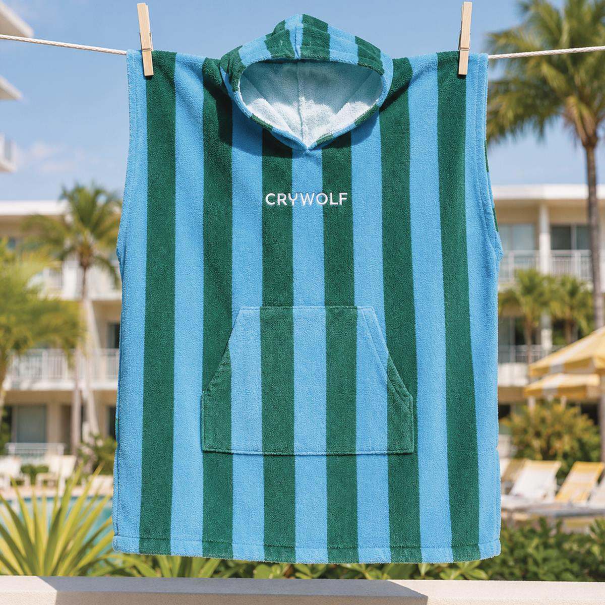 Crywolf Boys Swimwear Hooded Towel - Deck Stripe