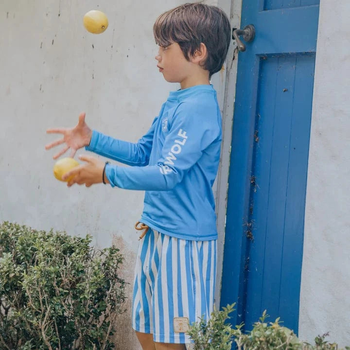Crywolf Boys Swimwear Long Sleeve Rash Vest - Deep Sea Blue