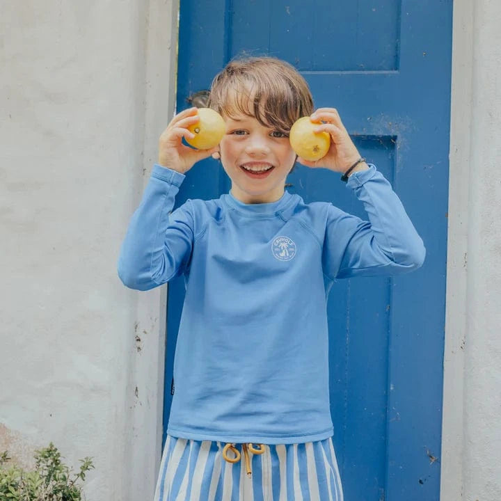 Crywolf Boys Swimwear Long Sleeve Rash Vest - Deep Sea Blue