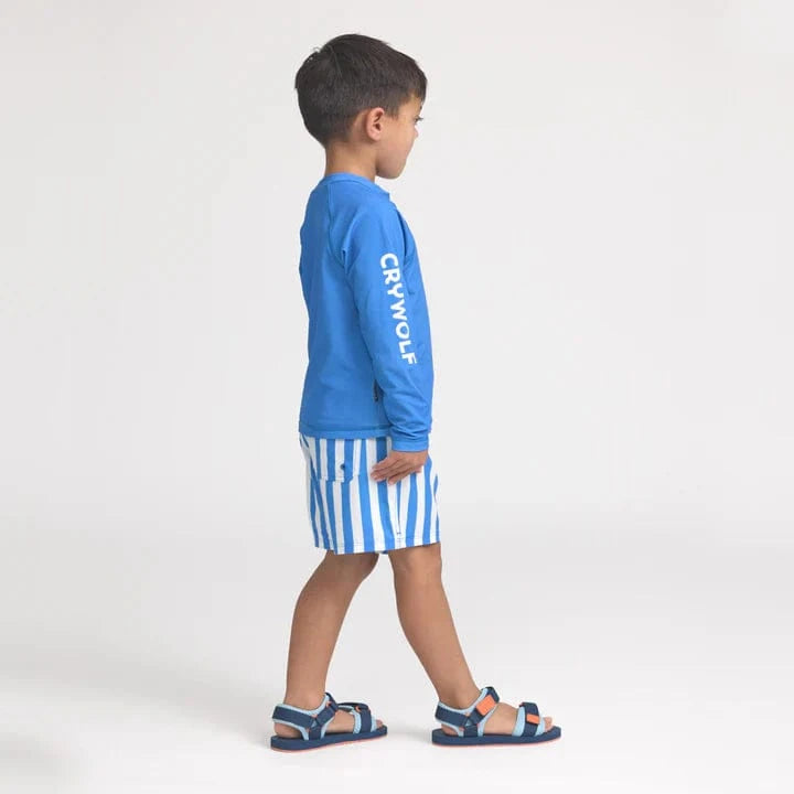 Crywolf Boys Swimwear Long Sleeve Rash Vest - Deep Sea Blue