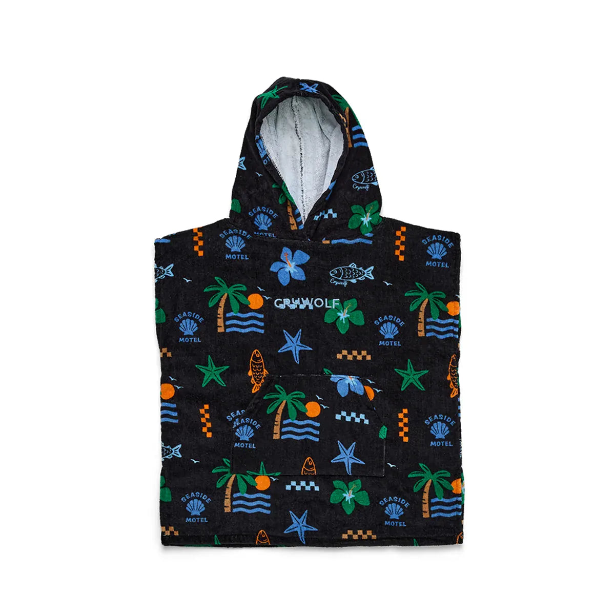 Crywolf Boys Swimwear S/M Hooded Towel - Seaside Motel