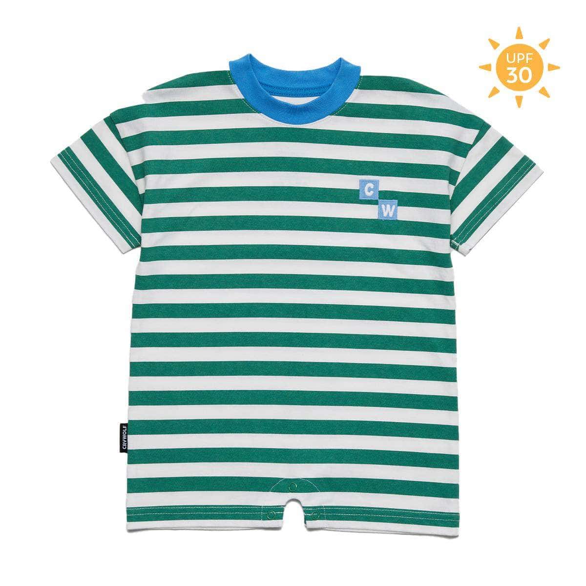 Crywolf Chill Romper SUN SMART ROMPER Sea Green Stripe