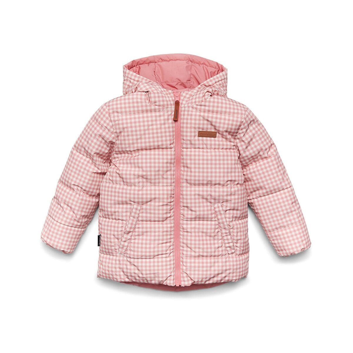 Crywolf Girls Jacket REVERSIBLE ECO-PUFFER Rose Gingham