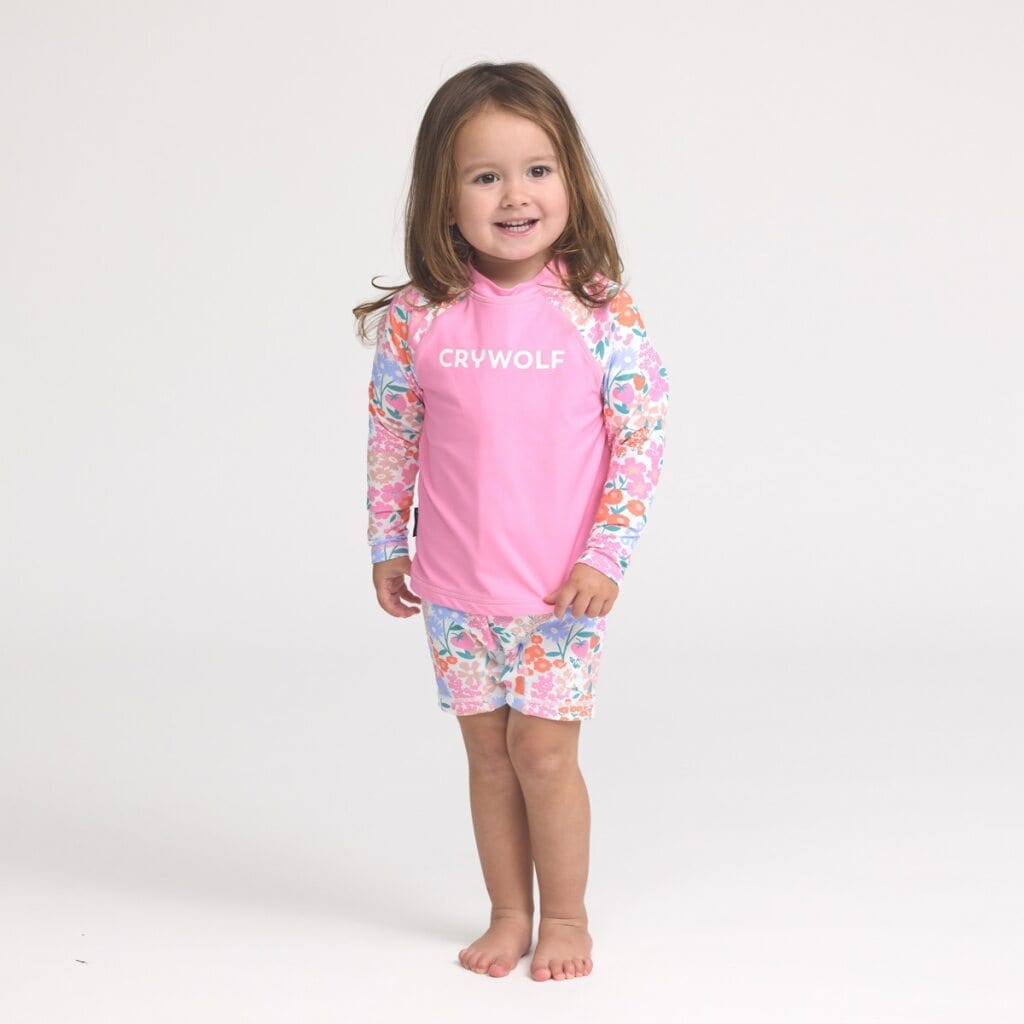 Crywolf Girls Swimwear Baby Rash Vest - Berry Garden