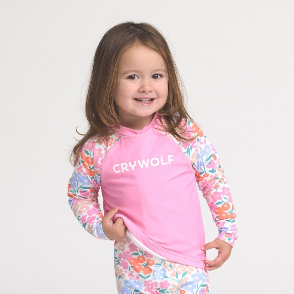 Crywolf Girls Swimwear Baby Rash Vest - Berry Garden