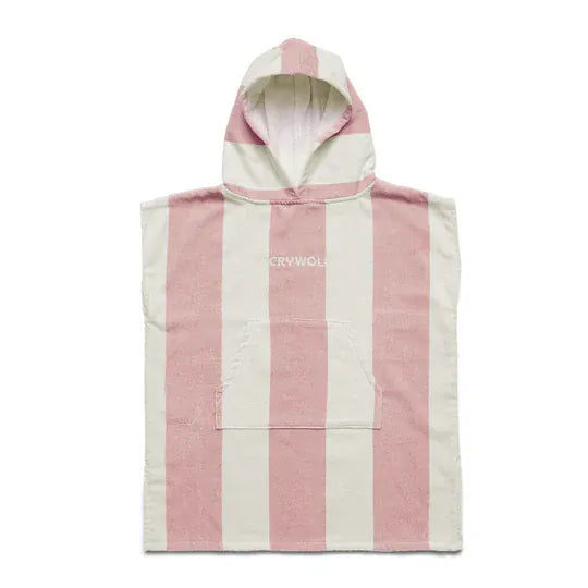 Crywolf Girls Swimwear Hooded Towel - Blush Stripe