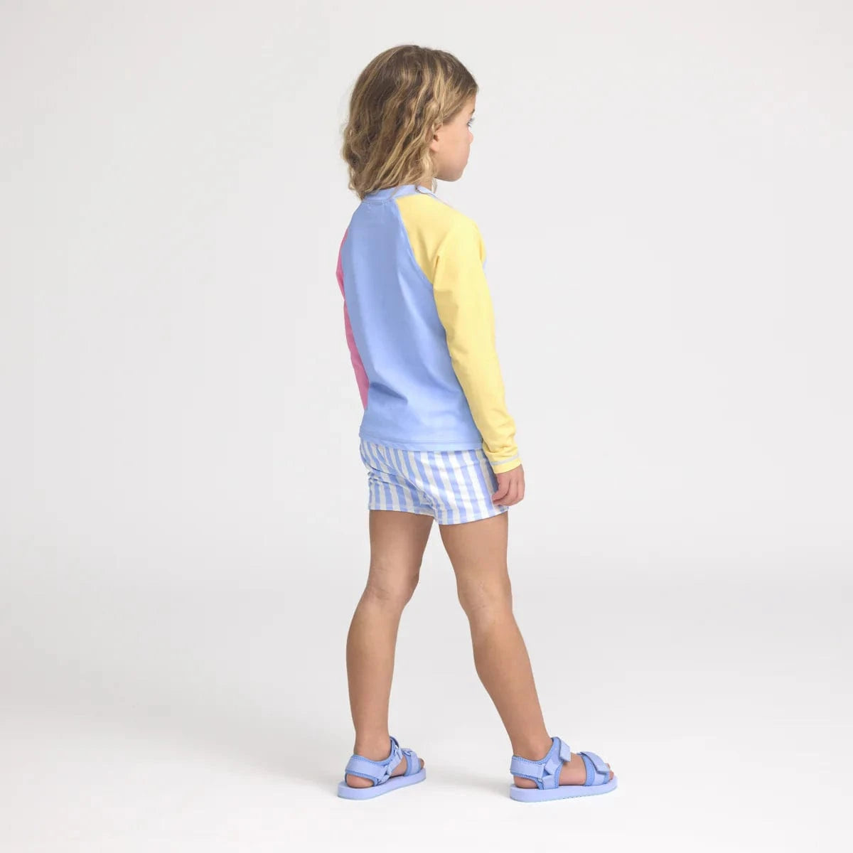 Crywolf Girls Swimwear Long Sleeve Rash Vest - Pop Colourblock