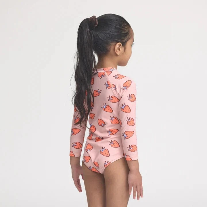 Crywolf Girls Swimwear Long Sleeve Swimsuit Strawberry Splash