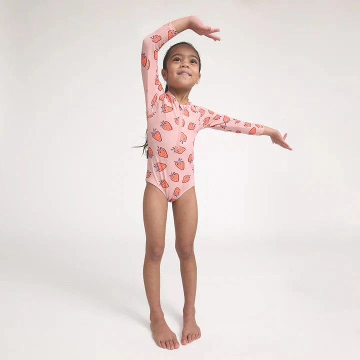 Crywolf Girls Swimwear Long Sleeve Swimsuit Strawberry Splash