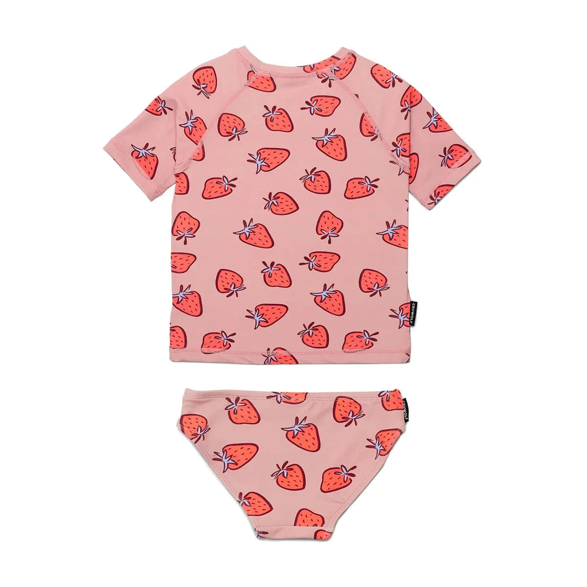 Crywolf Girls Swimwear SHORT SLEEVE RASH SET Strawberry Splash