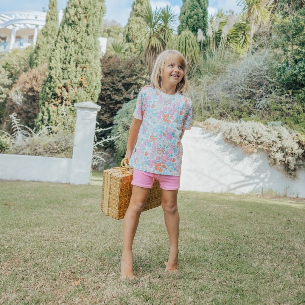 Crywolf Girls Swimwear Sunsmart Tshirt Berry Garden
