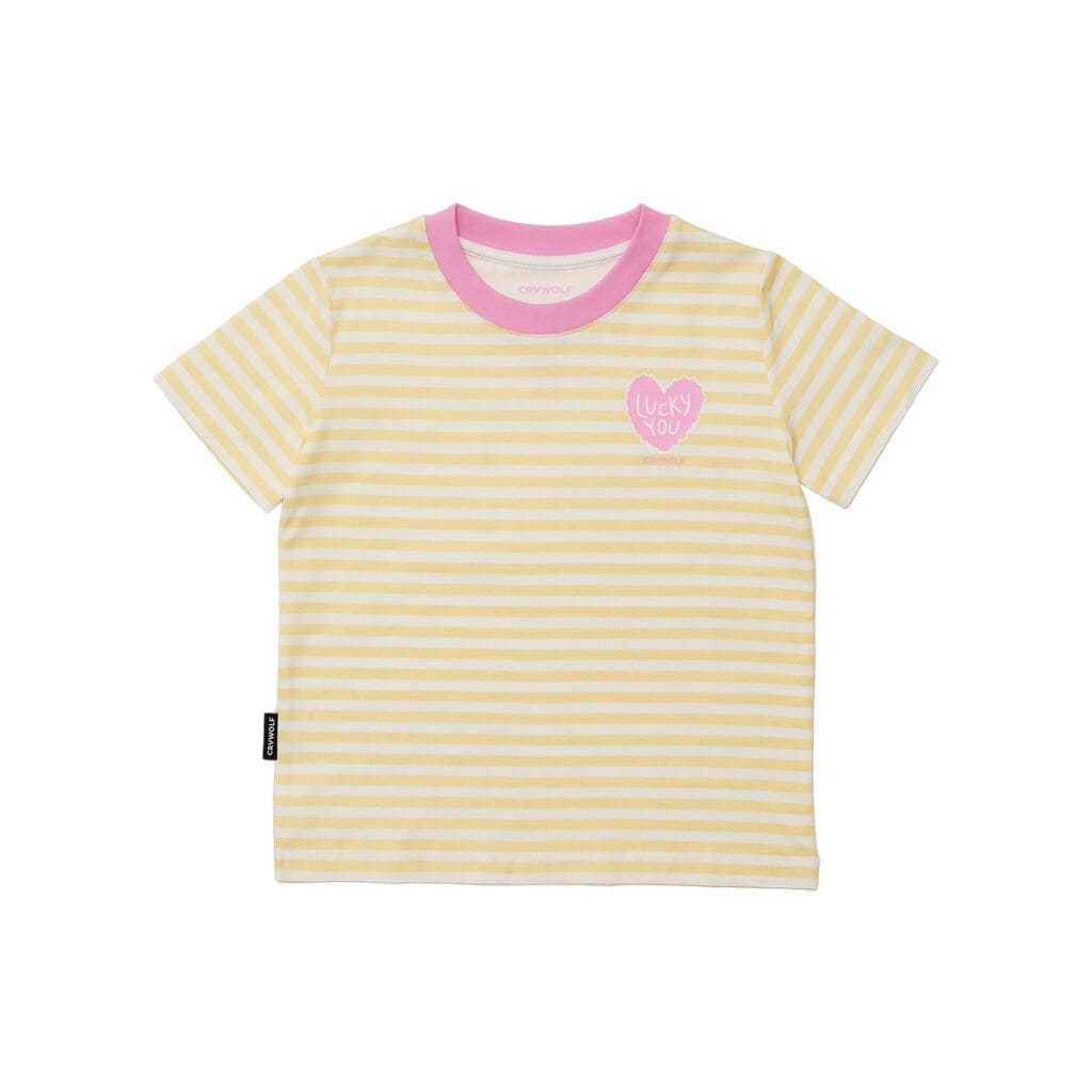 Crywolf Girls Swimwear Sunsmart Tshirt Lucky You Stripe