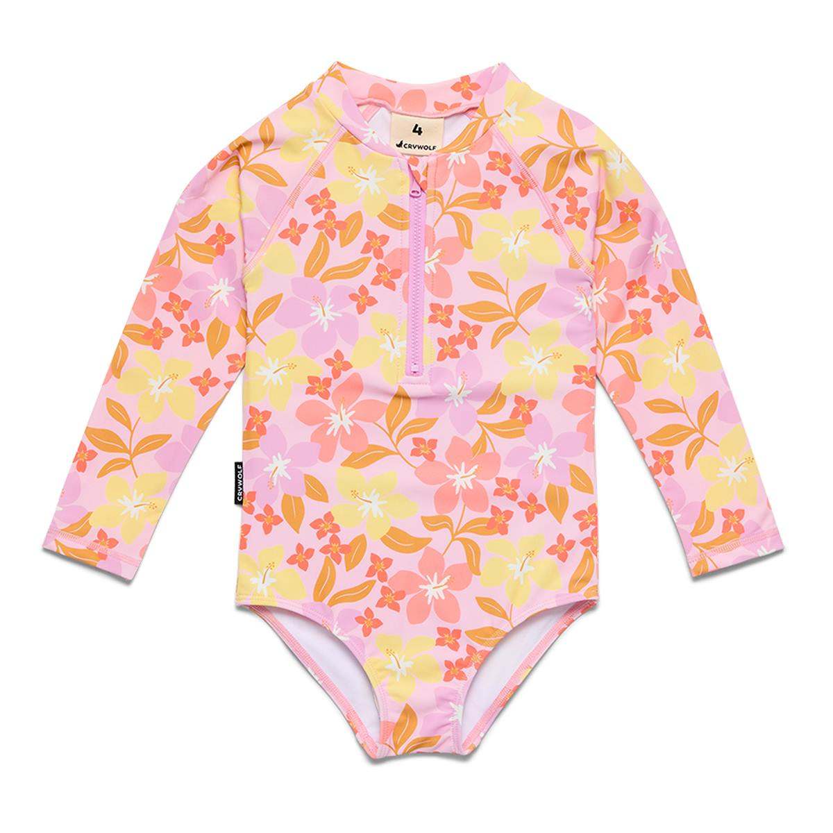 Crywolf Long Sleeve Swimsuit LONG SLEEVE SWIMSUIT Hibiscus Daze