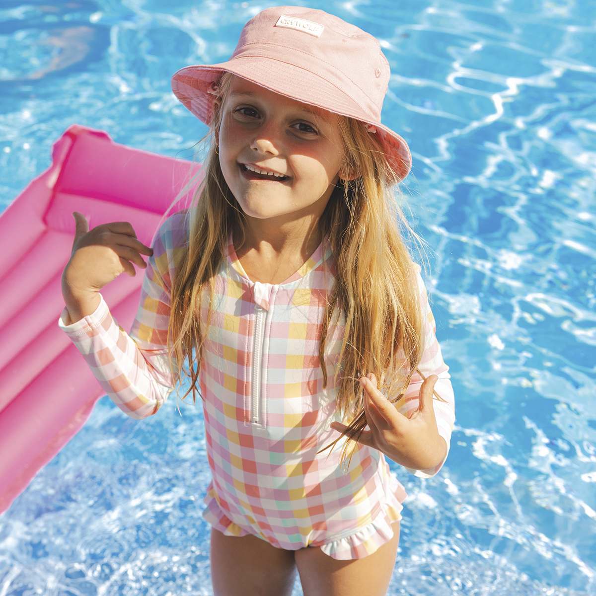 Crywolf Long Sleeve Swimsuit LONG SLEEVE SWIMSUIT Pop Gingham