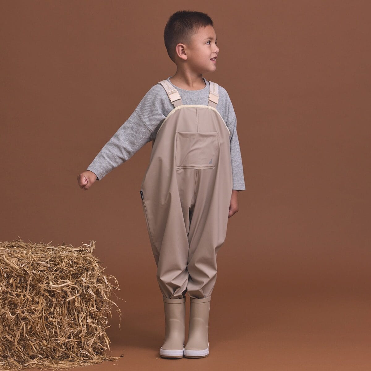 Crywolf Unisex Pants 6-12M RAIN OVERALLS Ash