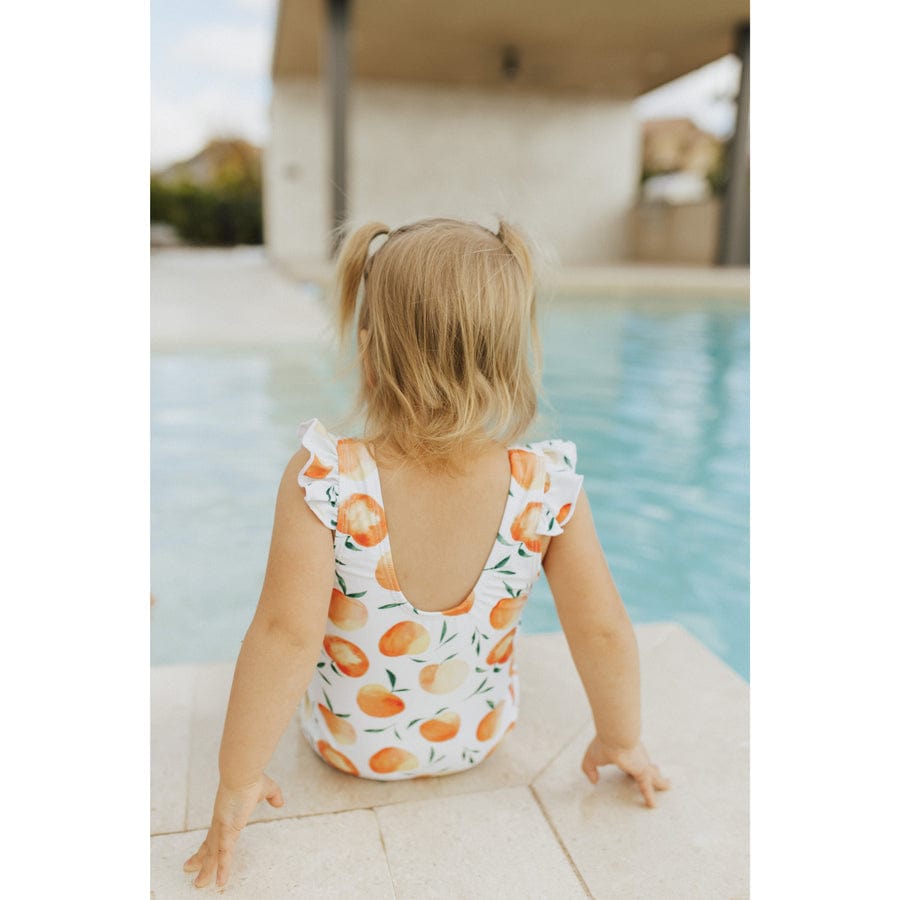 Current Tyed Girls Swimwear The Ella Ruffle Shoulder One Piece