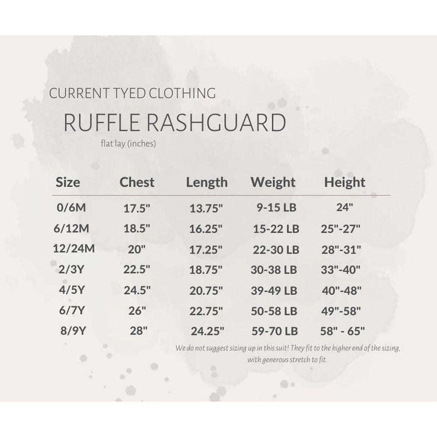 Current Tyed Girls Swimwear The Emma Ruffle Rashguard Suit