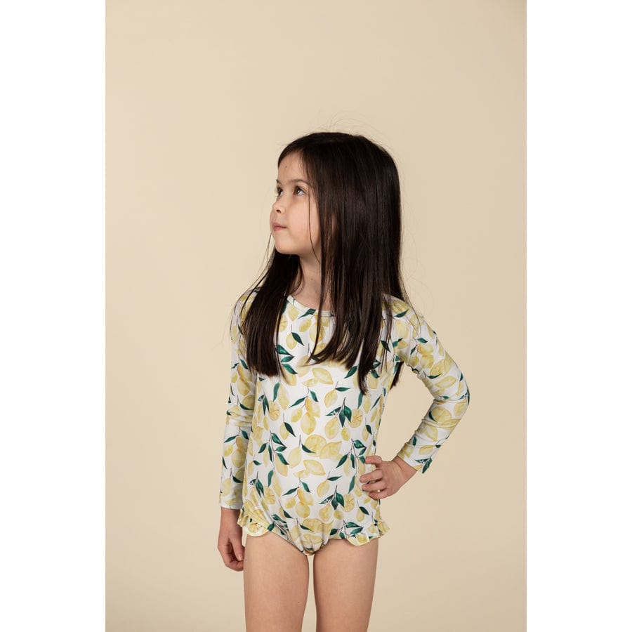 Current Tyed Girls Swimwear The Sophie Ruffle Rashguard Suit