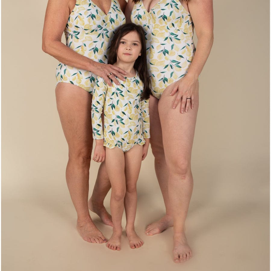 Current Tyed Girls Swimwear The Sophie Ruffle Rashguard Suit