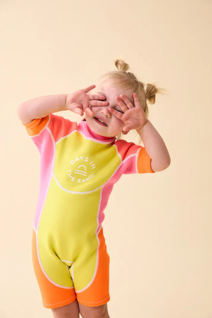 Days In The Sand Girls Swimwear Lemon Swirl - 2mm Springsuit Wetsuit