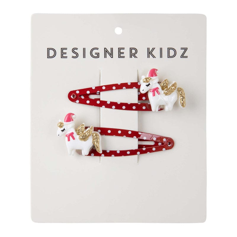 Designer Kidz Accessory Hair Christmas Unicorn Hair Clips