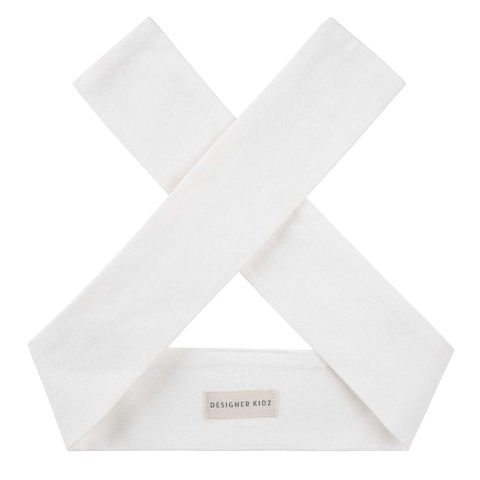 Designer Kidz Accessory Hair Grace Linen Headband - Ecru