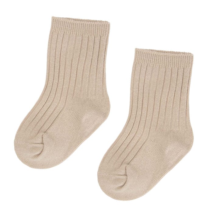 Designer Kidz Accessory Socks Rib Crew Socks - Latte