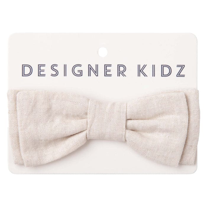 Designer Kidz Boys Accessory Finley Linen Bow Tie - Sand