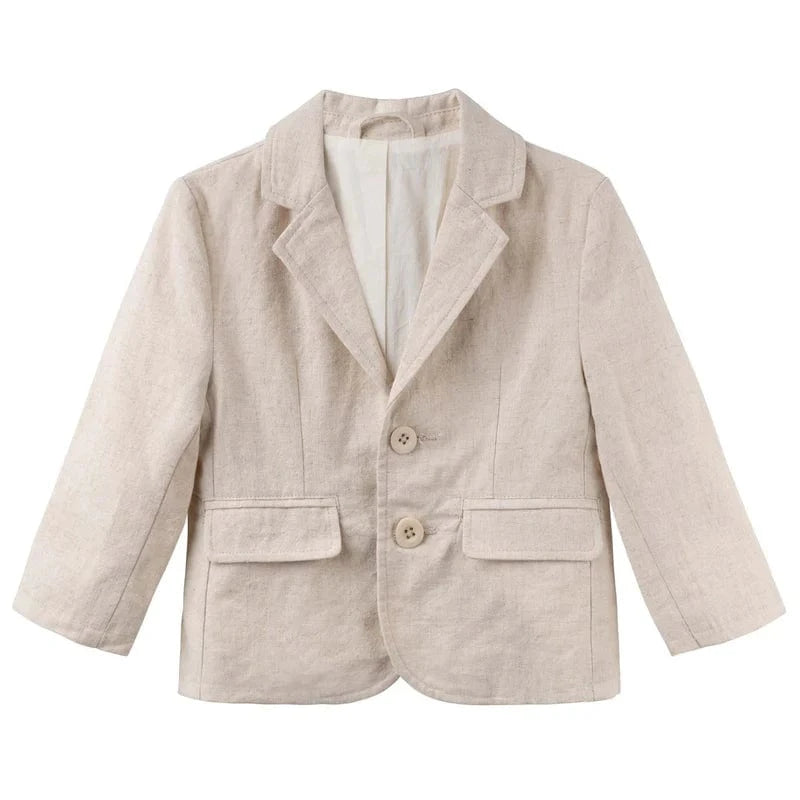 Designer Kidz Boys Jacket Finley Linen Jacket - Sand