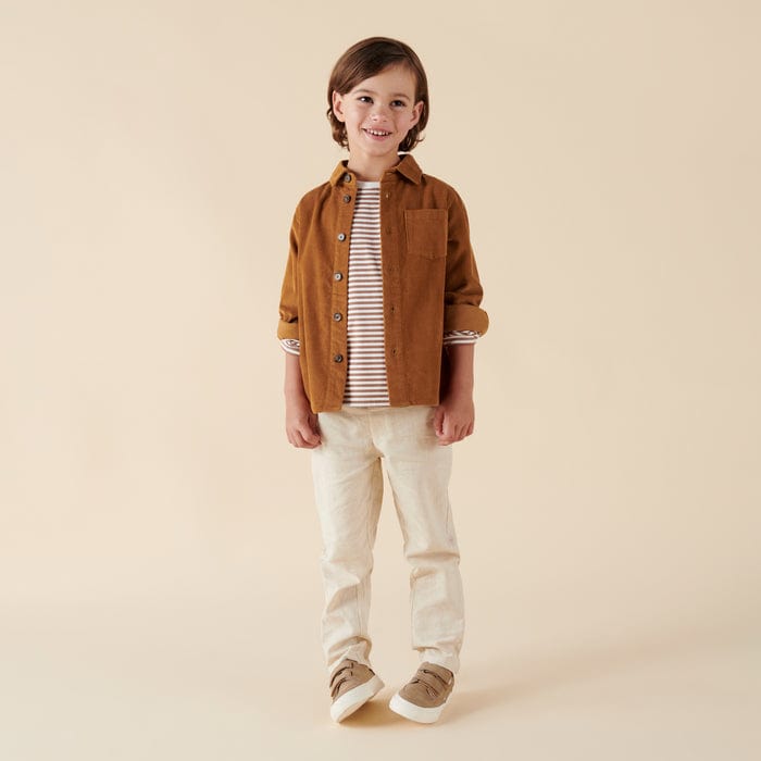 Designer Kidz Boys Jacket Jack L/S Cord Overshirt - Rust