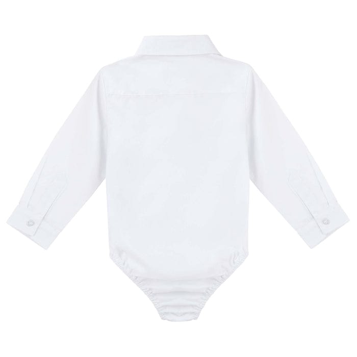 Designer Kidz Boys Tops Jackson L/S Formal Romper - White