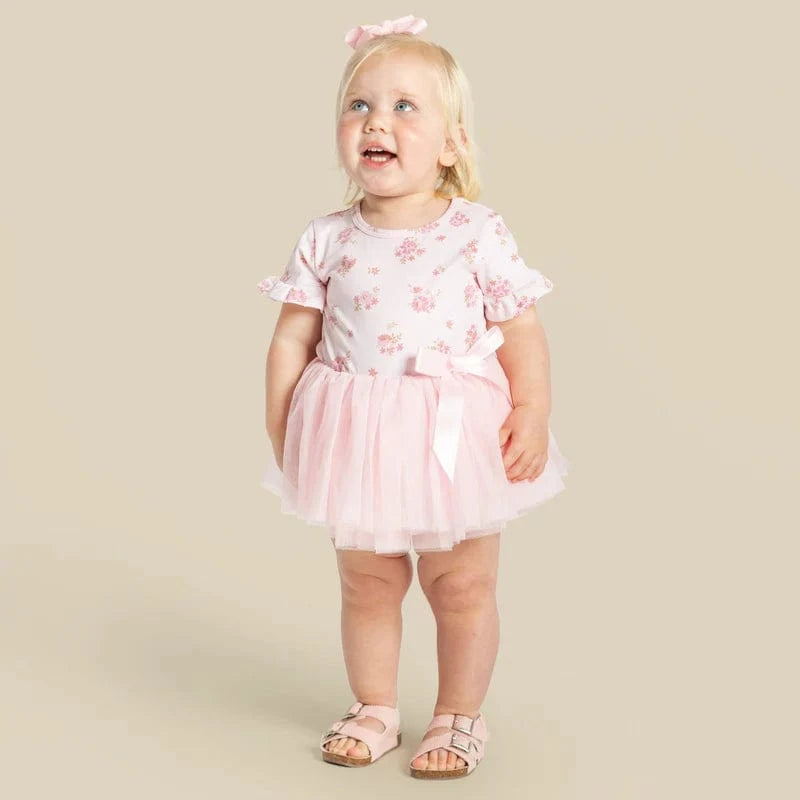 Designer Kidz Girls All In One 0-3M Bella Floral S/S Tutu Romper