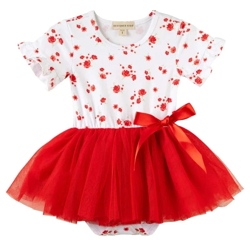 Designer Kidz Girls All In One Alyssa Floral S/S Tutu Romper